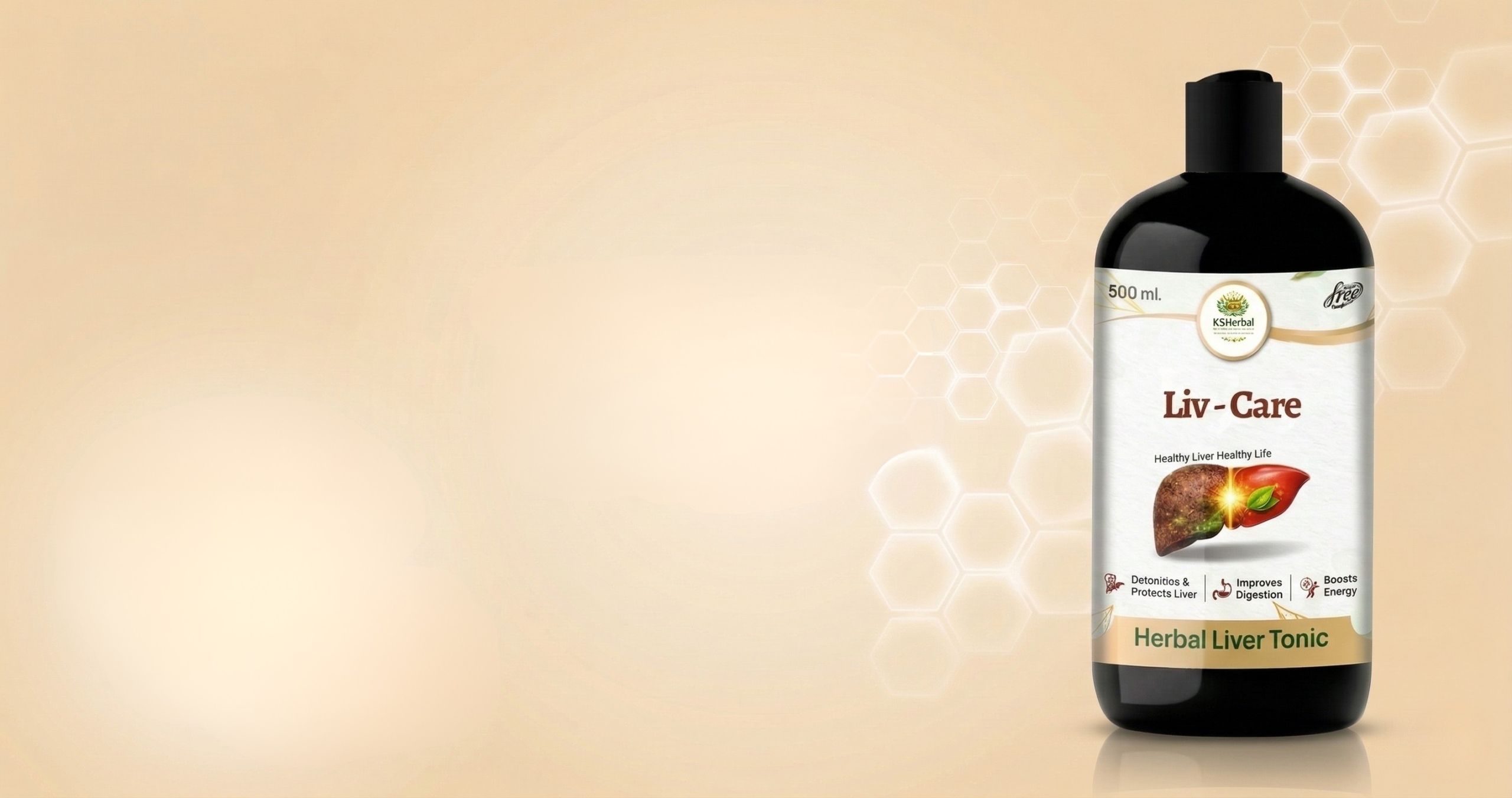 Healthy Liver, Healthy Life”. KS Herbal Liv-Care is a premium, all-in-one blend designed to support your body’s most vital organ. This powerful Ayurvedic tonic is meticulously crafted to detoxify, protect, and rejuvenate your liver using a potent mix of natural ingredients. Whether you are looking to improve digestion or shield your liver from daily stressors, Liv-Care provides the comprehensive support you need in a 100% organic, sugar-free formula.